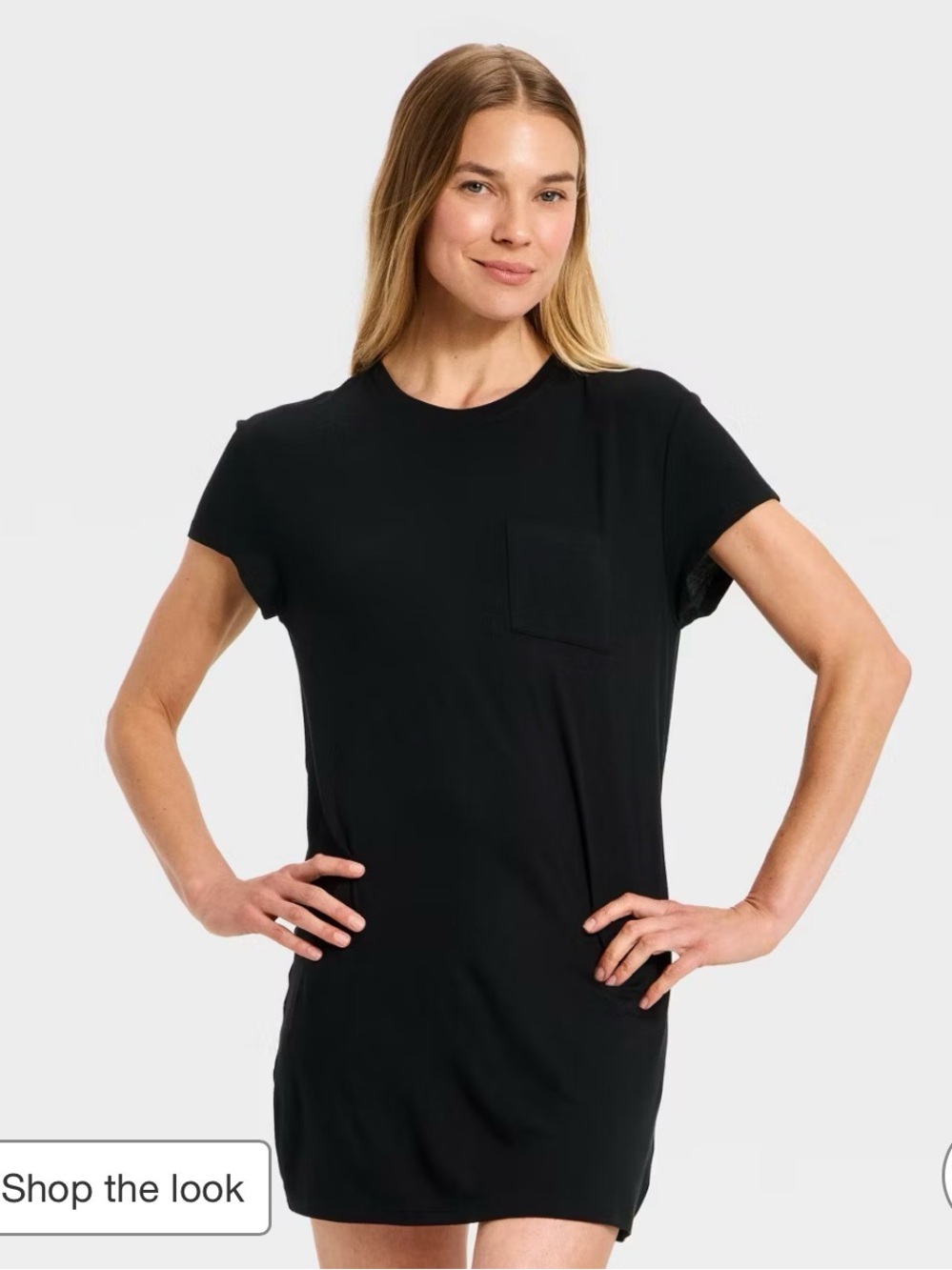 Auden Black Jersey Cloud Knit Pajama Dress